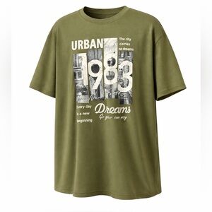 SHEIN Men's XL Green Urban New York Graphic Short Sleeved T-Shirt NIB